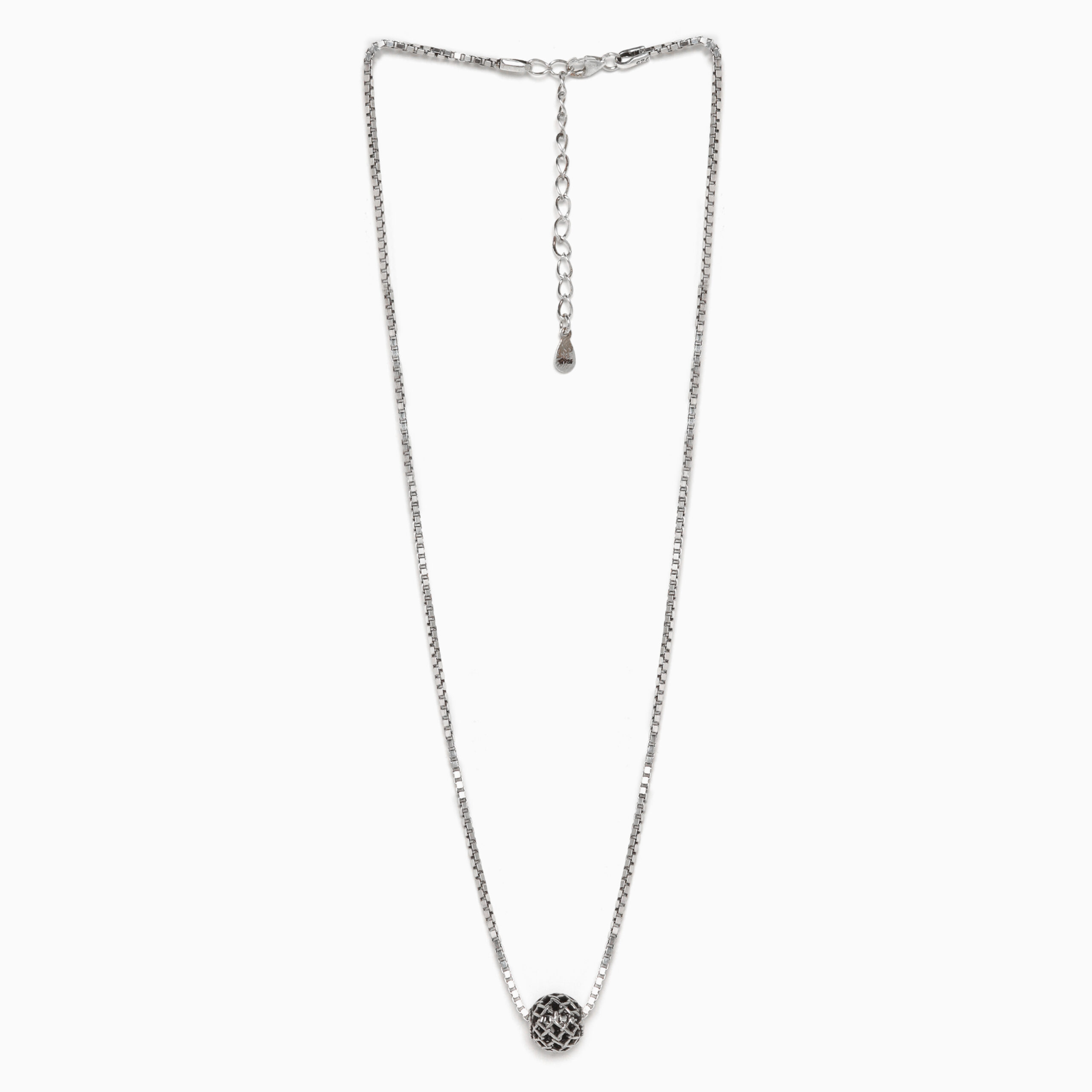 Silk Mesh Ball Pendant With Link Chain