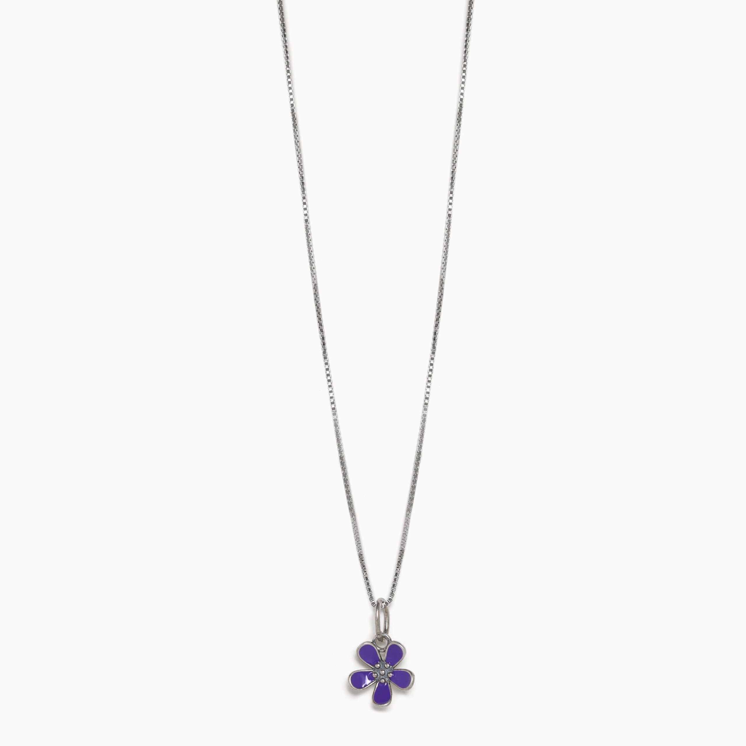 Silk Blooming Flower Pendant With Chain